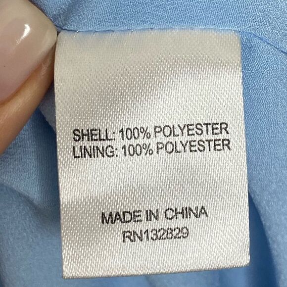 NWT Lovers + Friends Karen Maxi Blue Dress Sheer Asymmetrical Size S - Picture 9 of 9